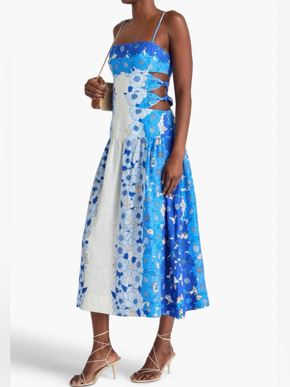 Farm Rio Flower Stripes Midi Dress NWT Sise M